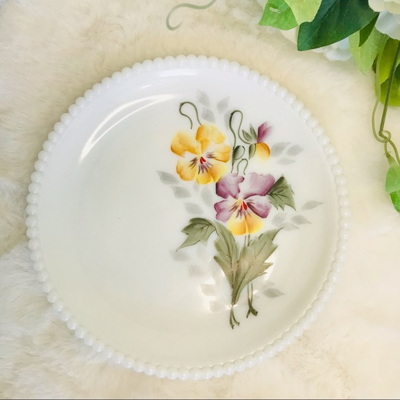 Westmoreland Dining Vintage Westmoreland Glass Handpainted Beaded